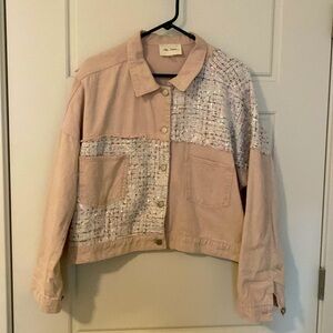 Light Pink Denim Patchwork Jacket